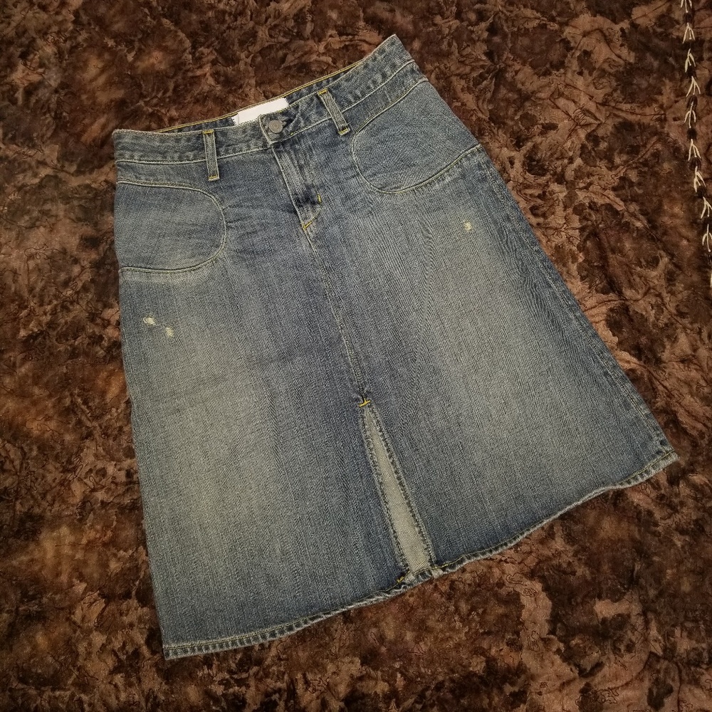A Line Denim Skirt 26 / 2 New Retro Anthropologie